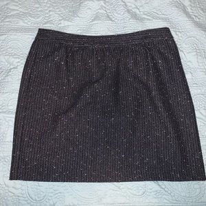 Black shimmer tweed Loft skirt in petite